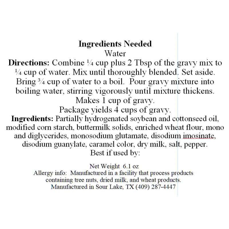 Country Cream Gravy MixTGC